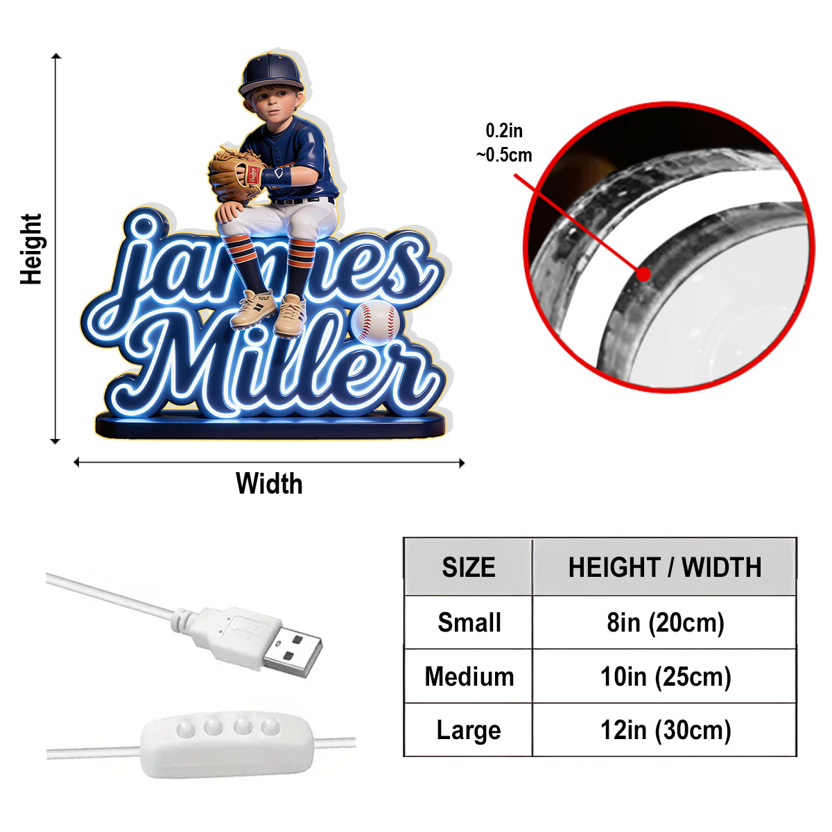 Custom Any Sport And Photo - Personalized Volleyball Acrylic LED Night Light