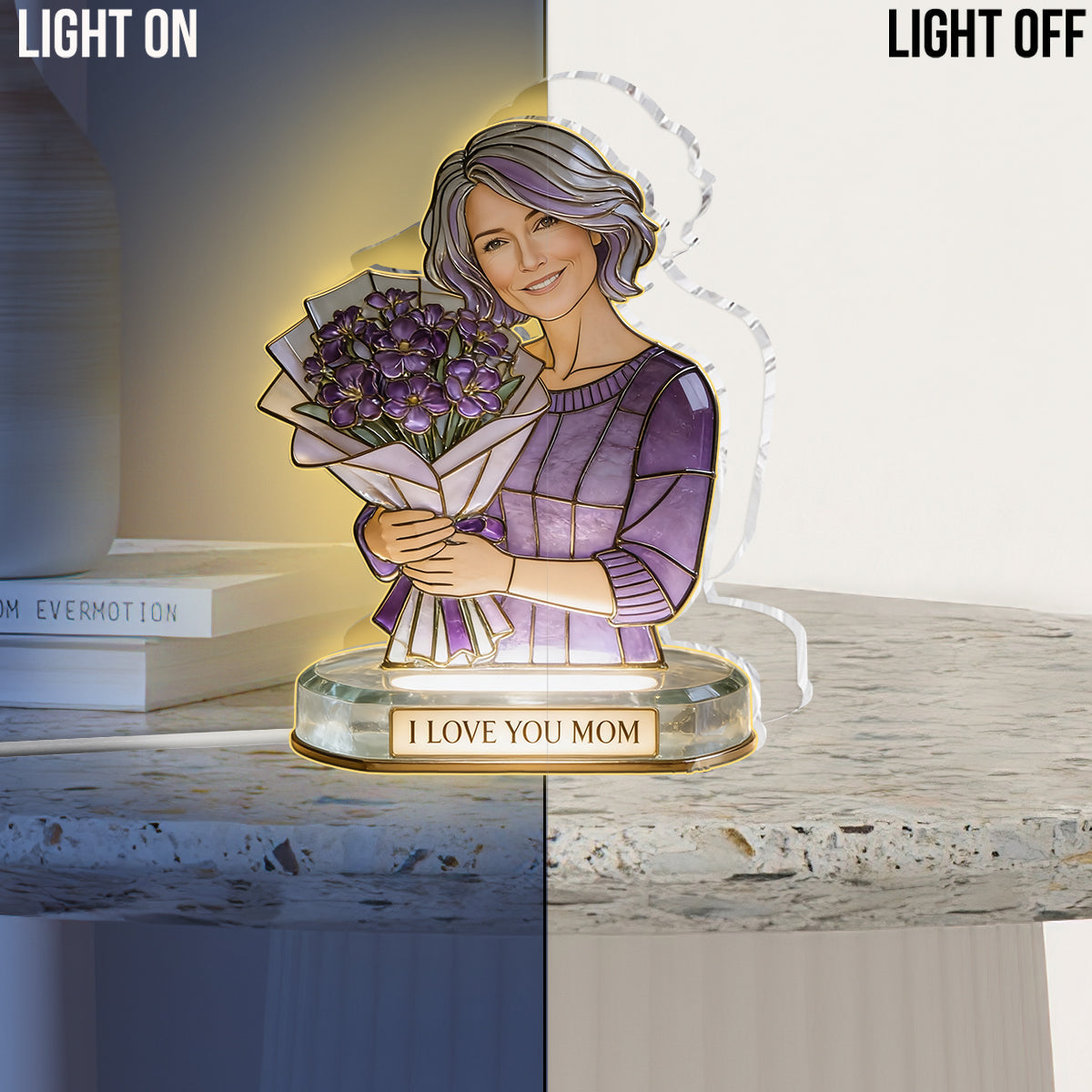 I Love You - Personalized Mother Acrylic LED Night Light