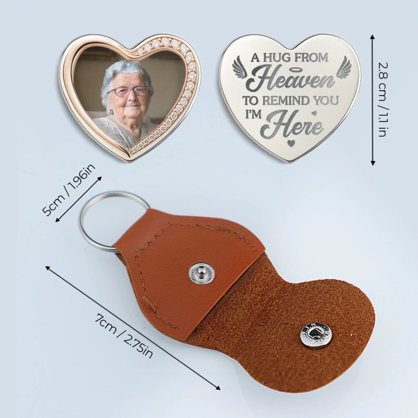 Personalized Pocket Hug Keychain with Heart Design, Sentimental Gift
