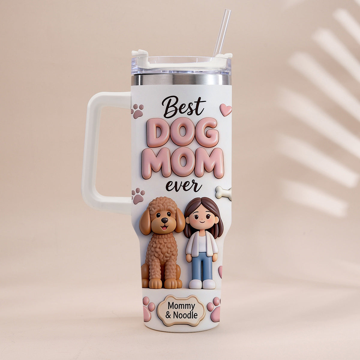 Best Pet Mom Ever - Personalized Dog Tumbler With Handle