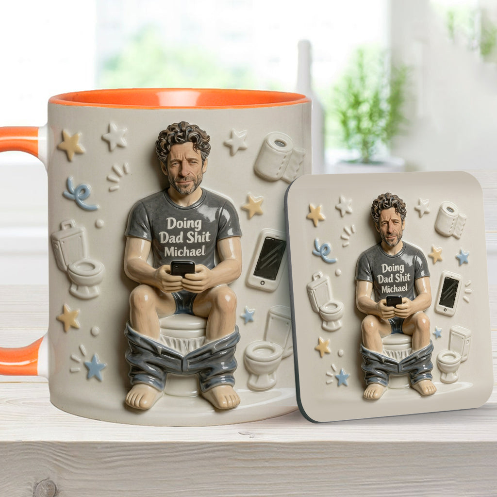Best Time Of Day - Personalized Father Accent Mug & Coaster