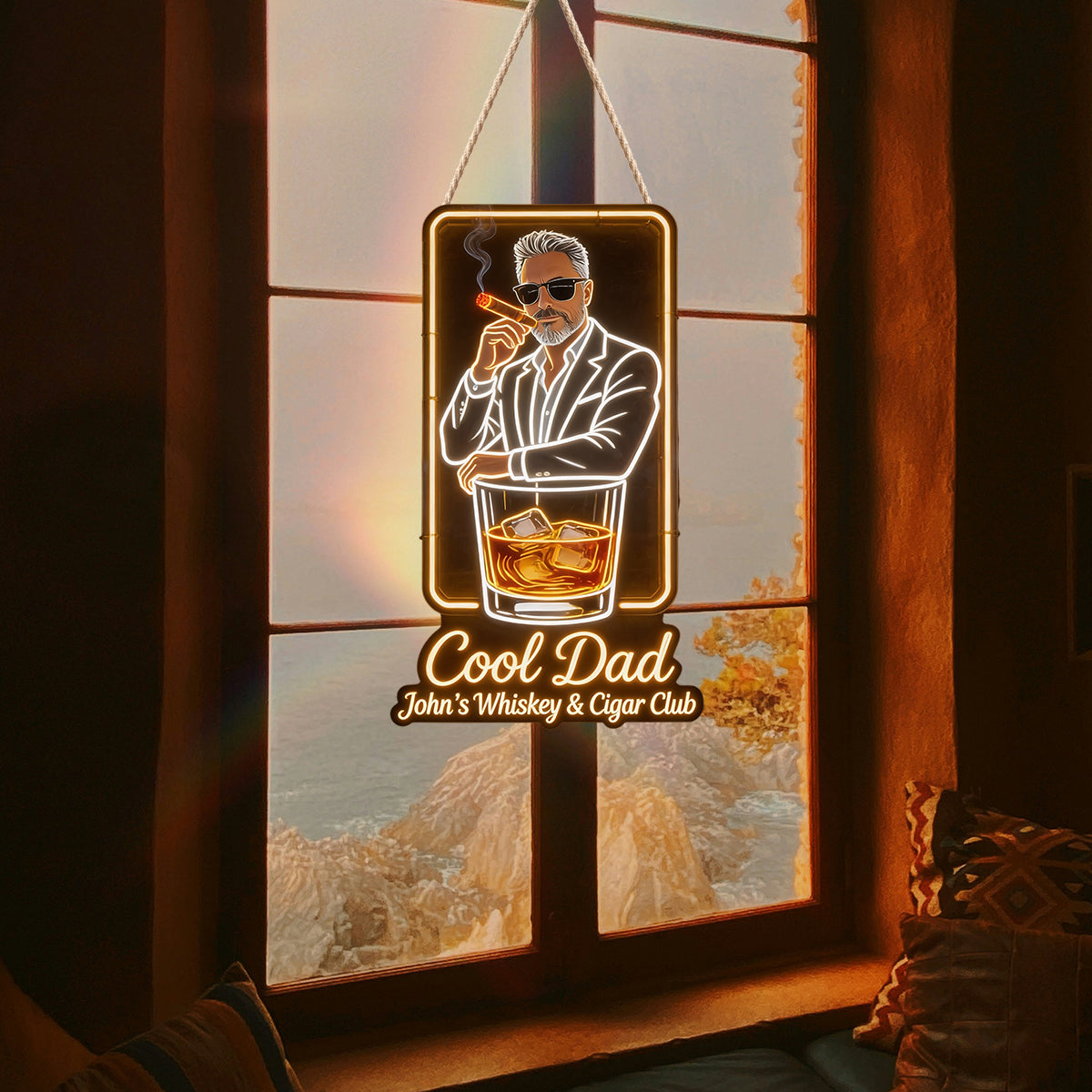 Cool Dad - Personalized Father LED Light Acrylic Sign