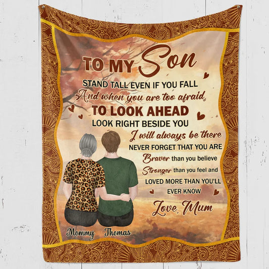 To My Grandson Personalized Fleece Blanket, Heartwarming Grandma Message, Cozy Decor Throw, Thoughtful Gift