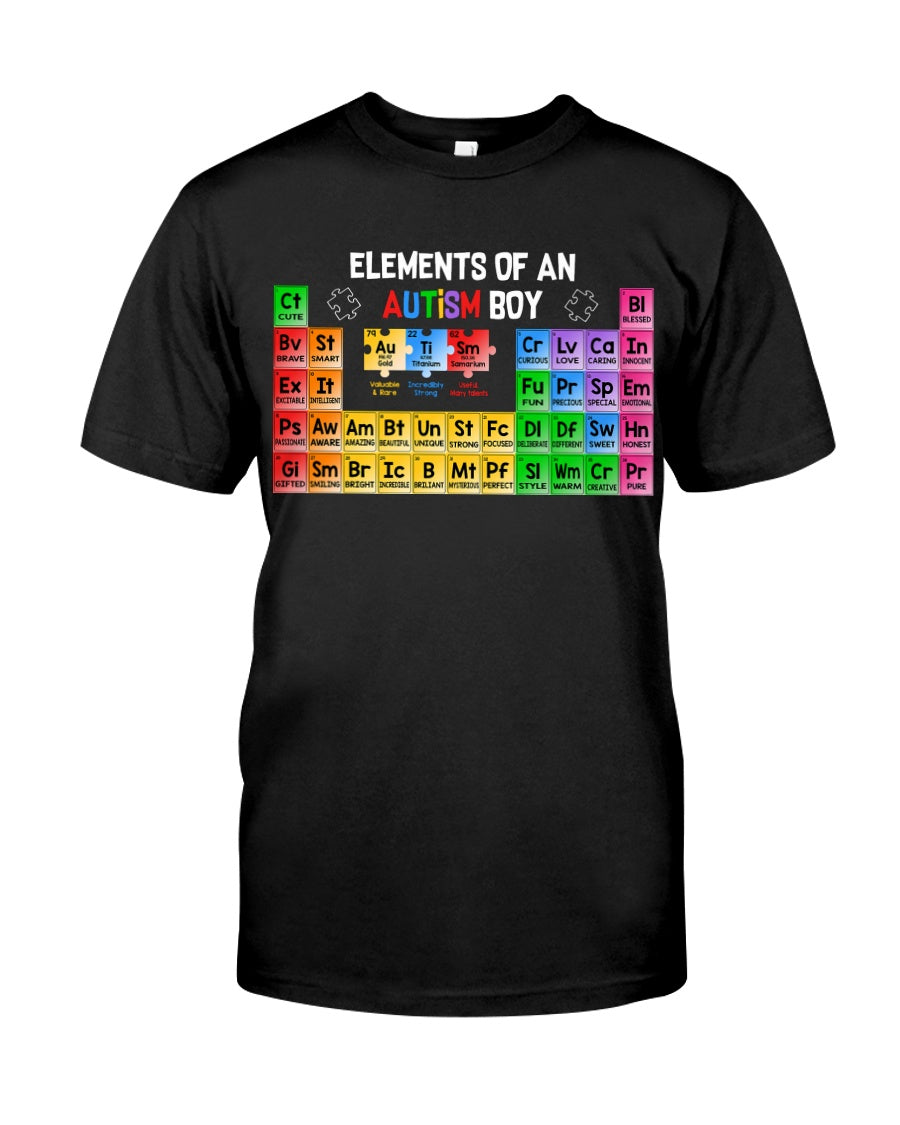 Elements Of An Autism Boy - Autism Awareness T-shirt and Hoodie 0520