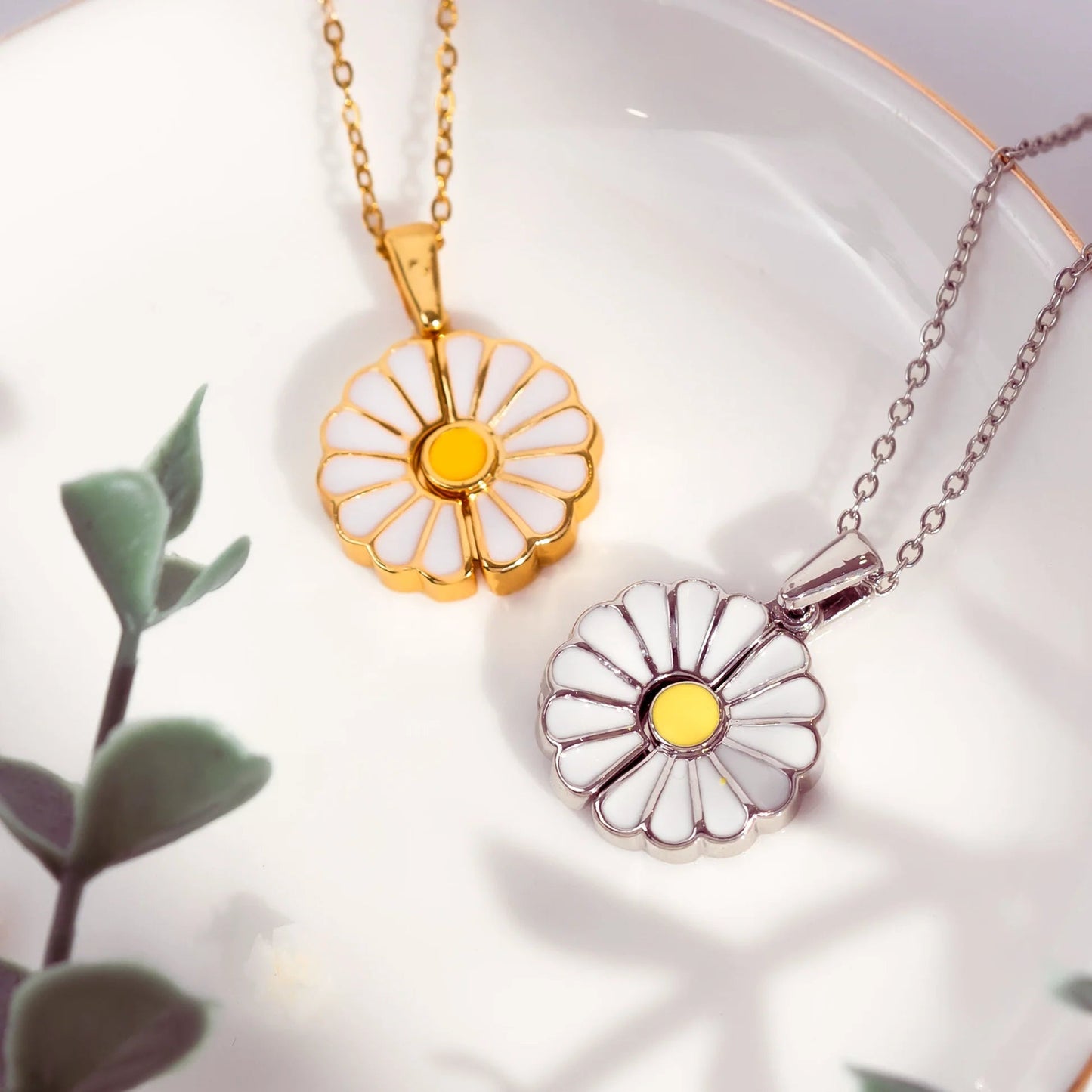Personalized Stainless Steel Daisy Necklace With Hidden Message, Sweet Everyday Faith Gift For Her