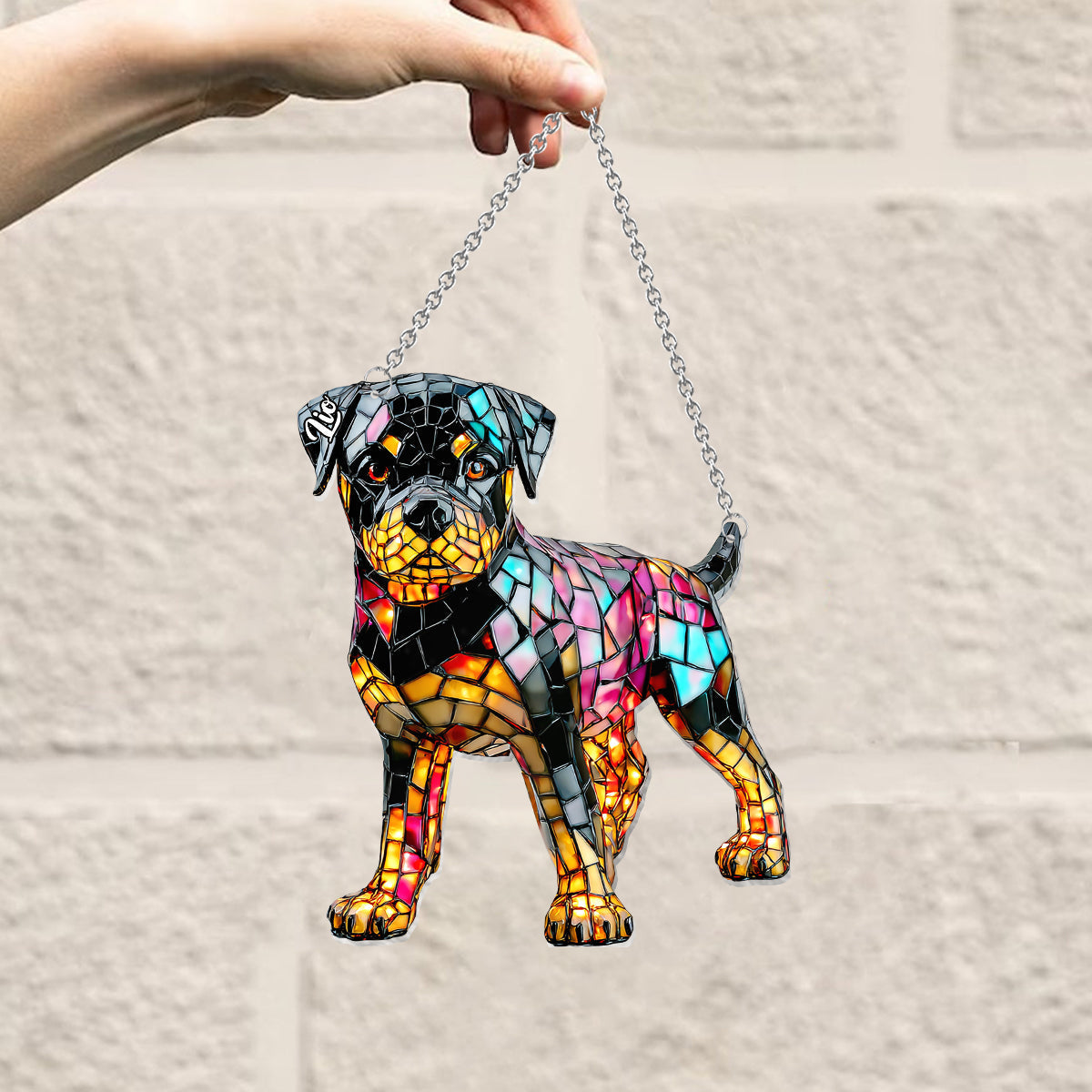 I Love My Dog - Personalized Dog Window Hanging Suncatcher Ornament