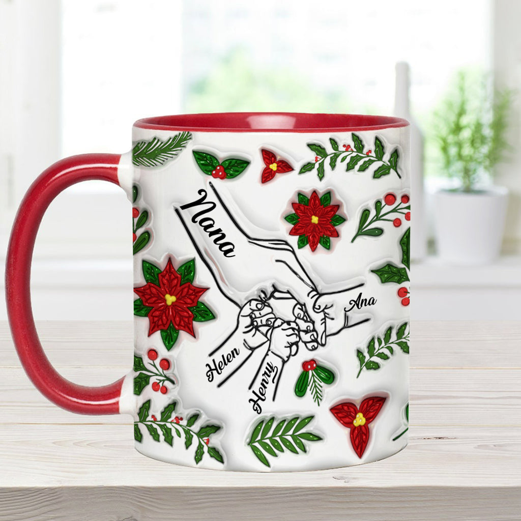 Hold My Hand, Hold My Heart - Personalized Grandma Accent Mug