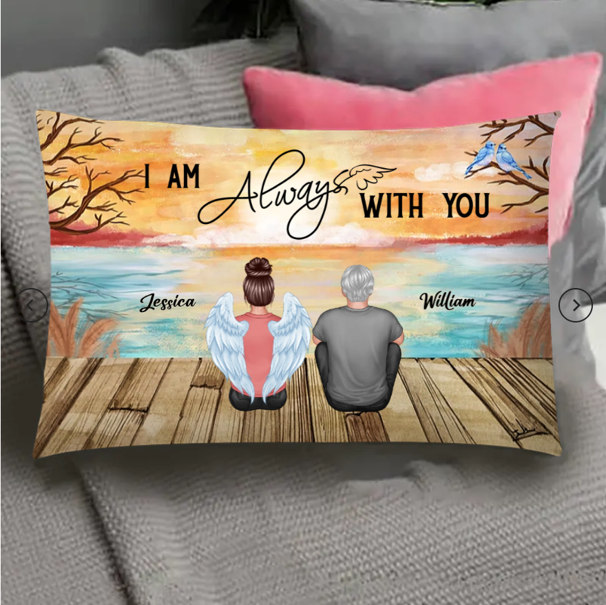 Personalized We're Always With You Blanket, Plaque, Keychain, Poster or Canvas, Ornament and Wallet Card - Unique Memorial Gift for Loved Ones