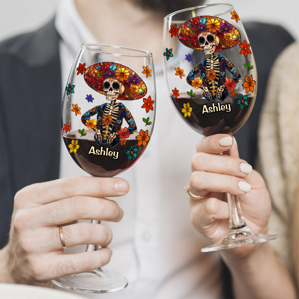 Happy Hispanic Heritage Month - Personalized Latina Women Wine Glass With Long Stem