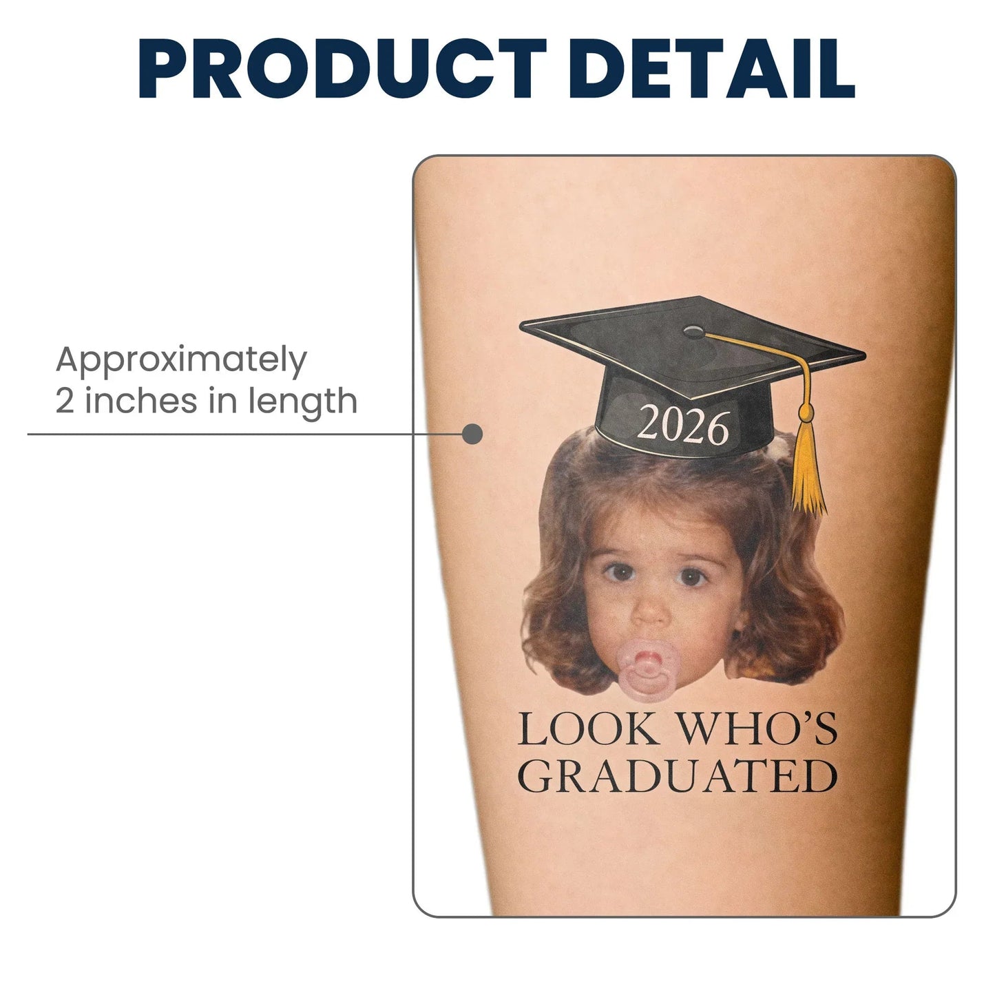 Custom Graduation Tattoo Paper for a Fun Group Celebration, Look Who's Graduated Photo Tattoo, Unique Gift