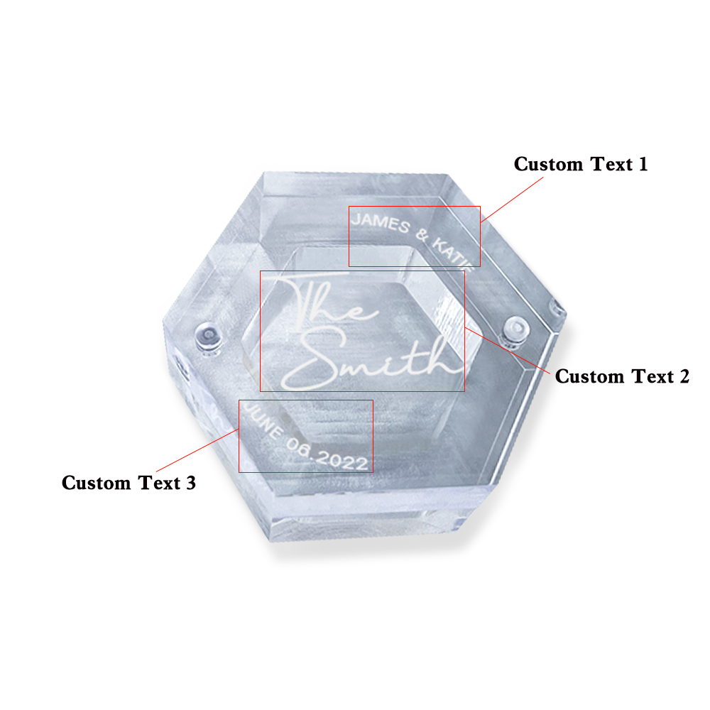 Custom Text - Personalized Layer Acrylic And Wooden Ring Box