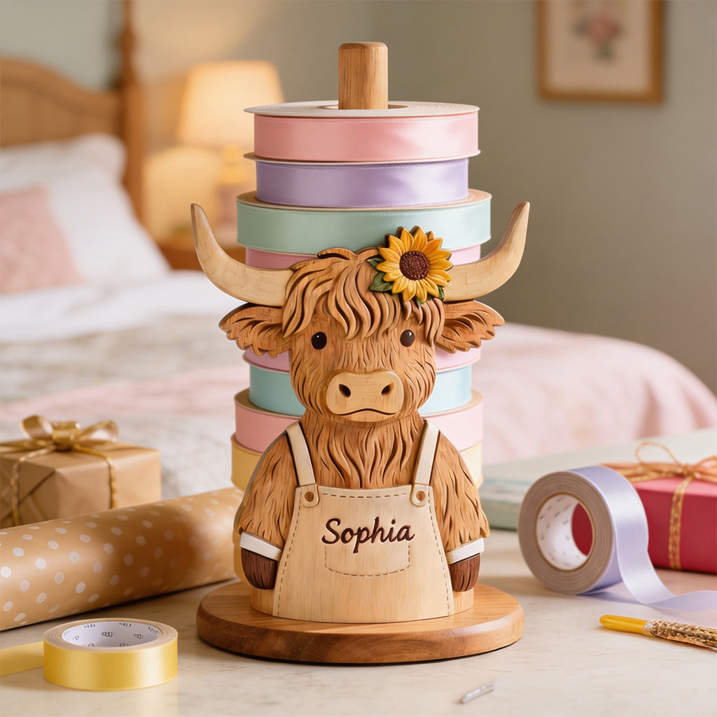 Just A Girl Who Loves Highland Cow - Personalized Highland Cow Paper Towel Stand