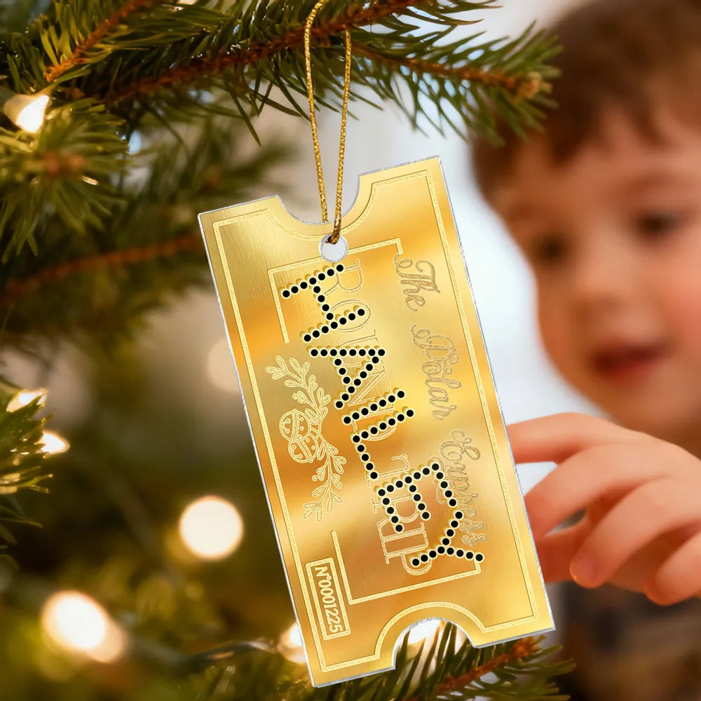 Acrylic Ornament with Personalized Ticket-Style Name for a Cozy Shelf or Backpack Charm Sweet Unique Gift for Kids