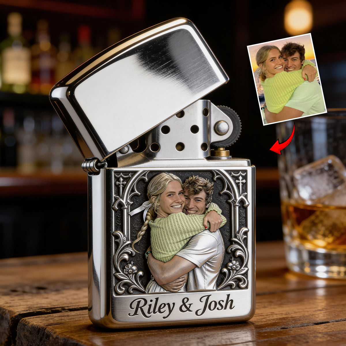 Custom Any Photo - Personalized Couple Lighter