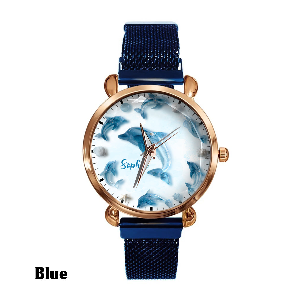 Glassy Dolphin - Personalized Dolphin Women Hand Watch