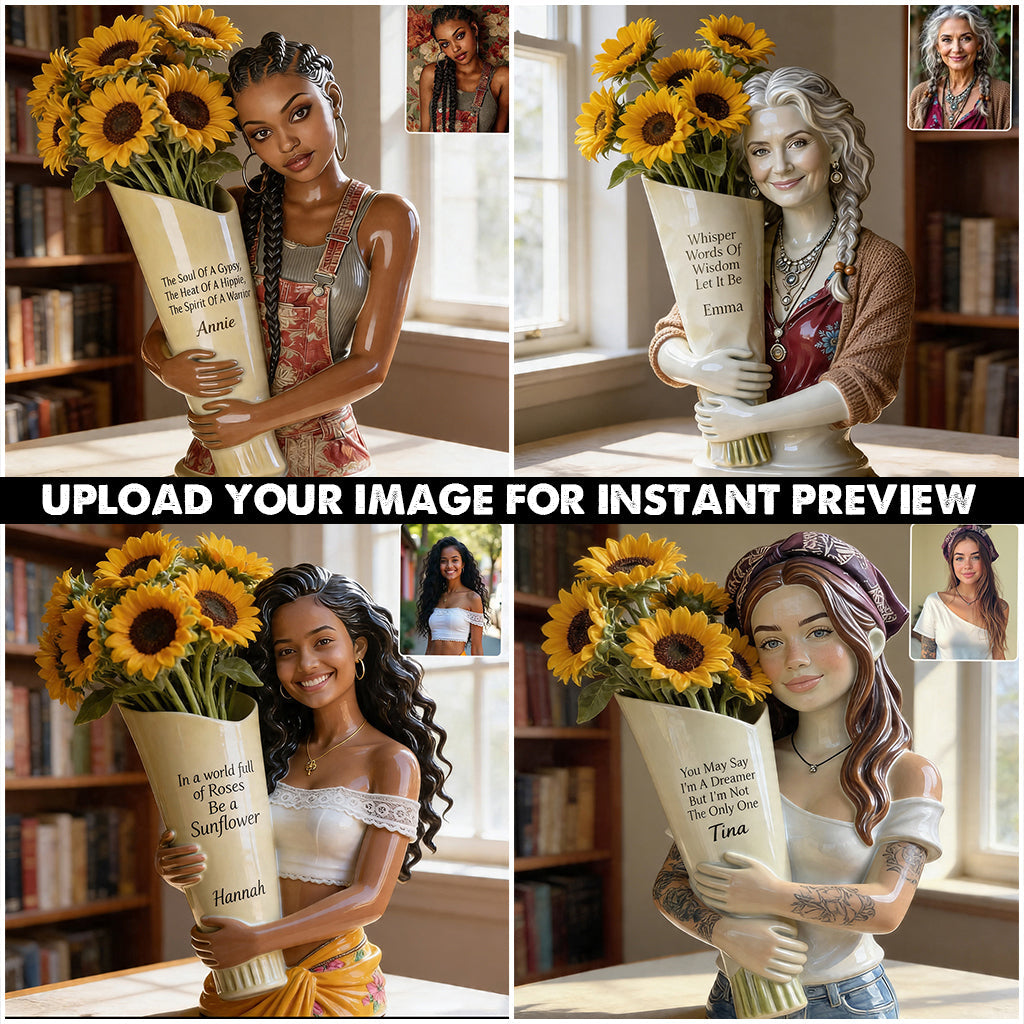 Be A Sunflower - Personalized Hippie Acrylic Flower Vase