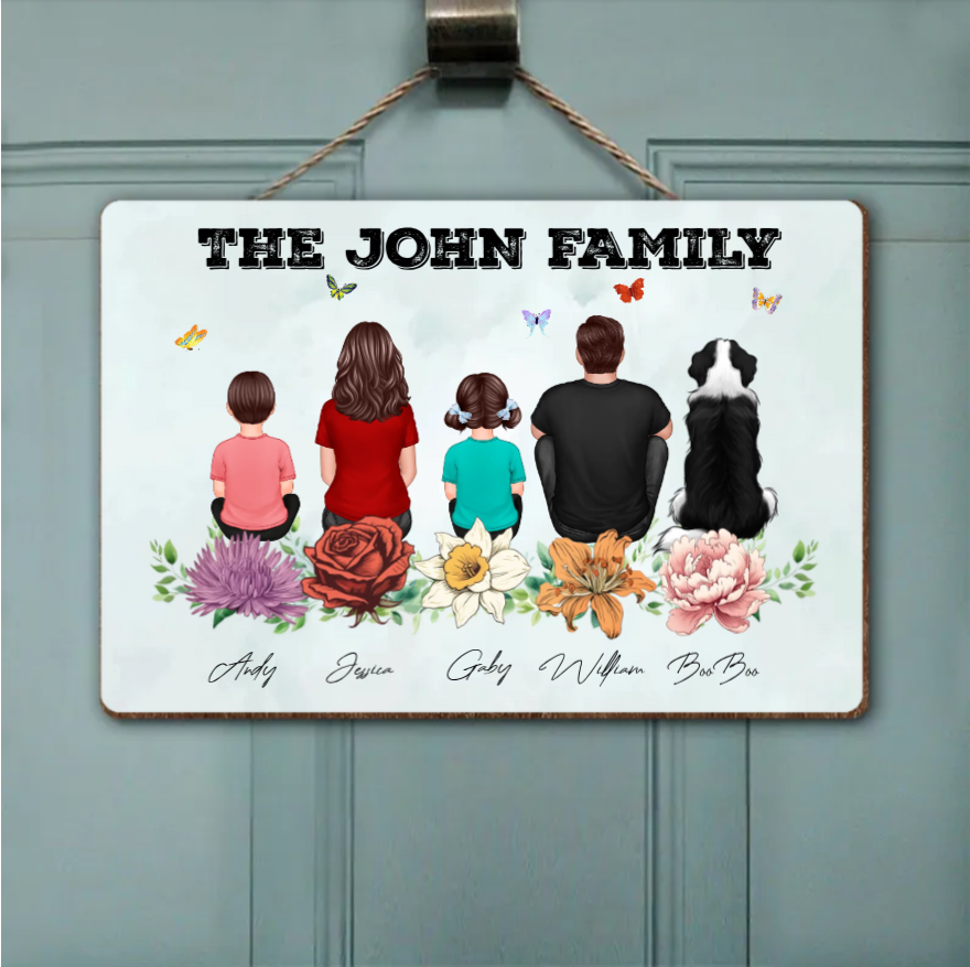 Family Floral Personalized Poster, Plaque, Keychain, Ornament, or Sign – Custom Gift for Cherished Family Memories