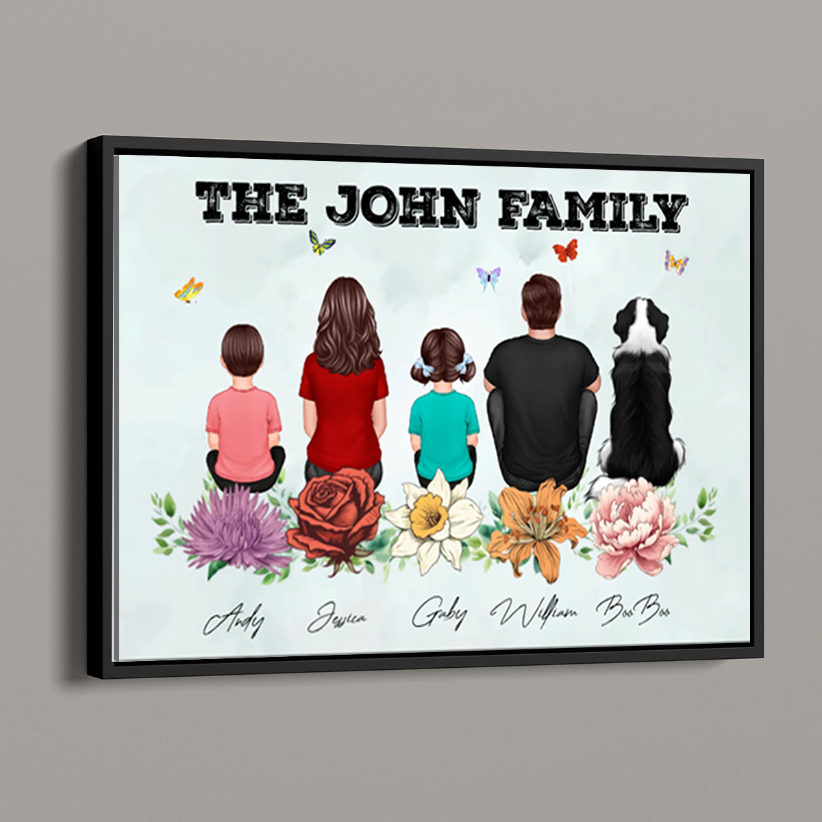 Family Floral Personalized Poster, Plaque, Keychain, Ornament, or Sign – Custom Gift for Cherished Family Memories