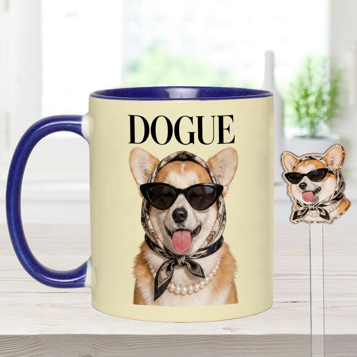 Funny Dog Lovers Gift - Personalized Dog Set Accent Mug with Acrylic Stirrers