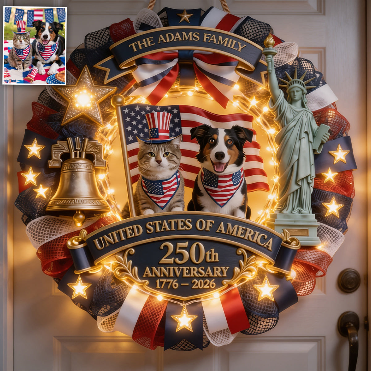 Generations of Freedom - Personalized Dog LED Light Acrylic Sign