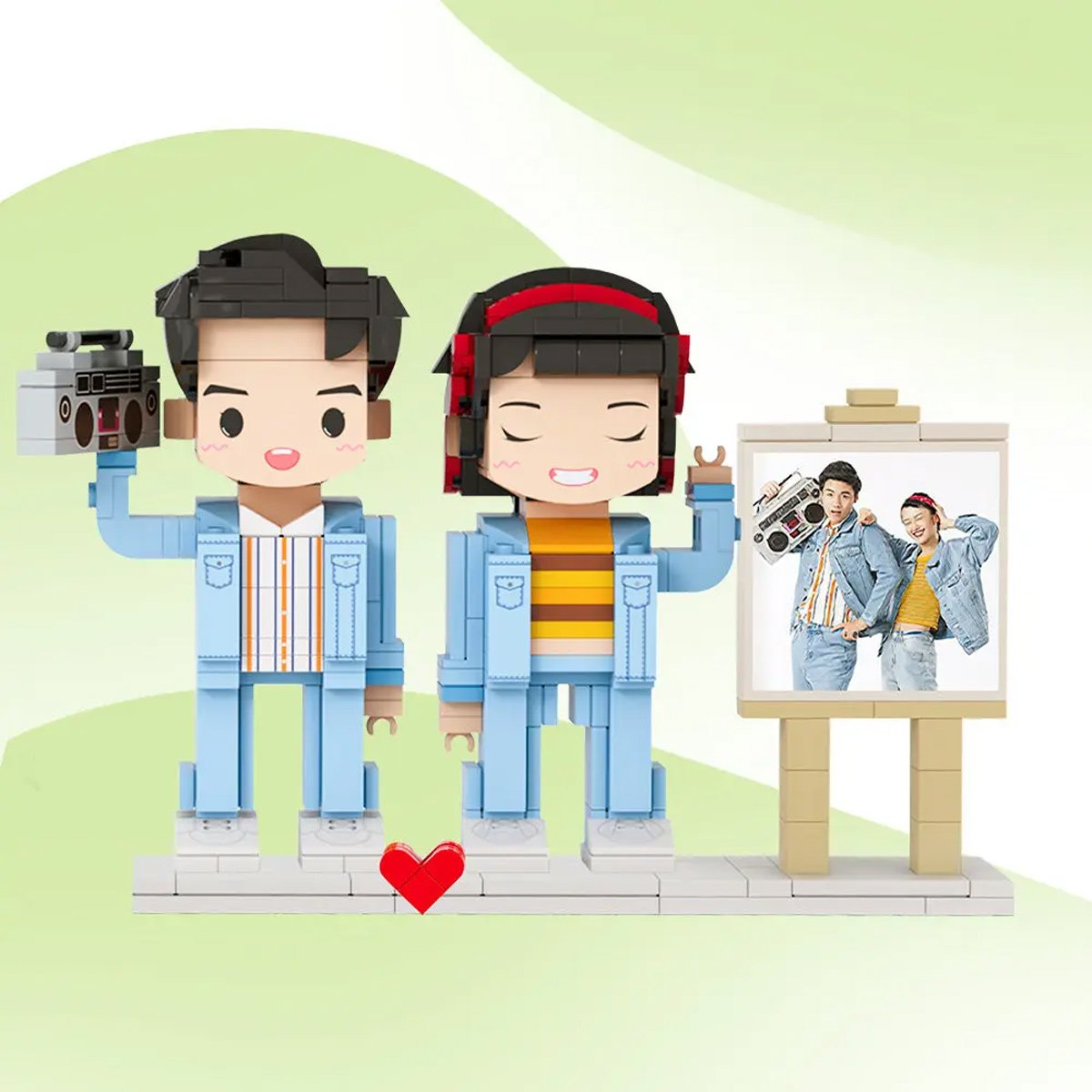 I Love You Forever - Personalized Couple Photos Brick Figures
