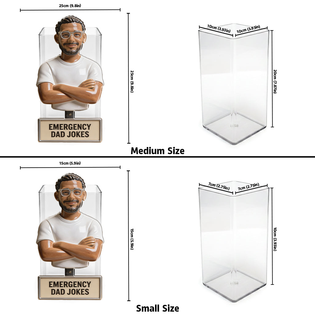 Emergency Dad Jokes Container - Personalized Father Acrylic Pot