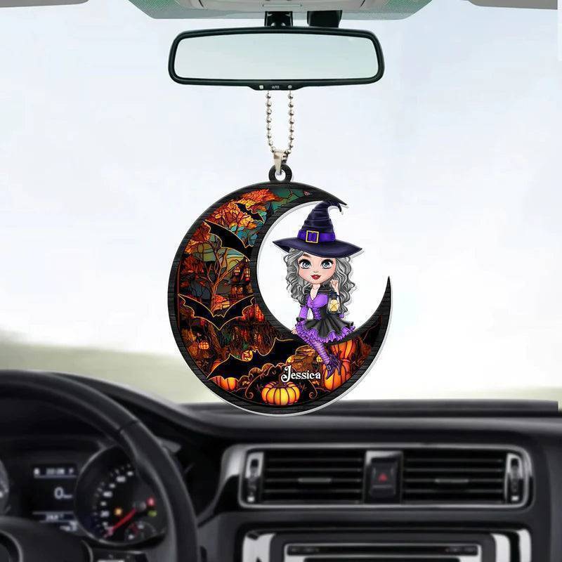 Girl Gift For Witch Lover Halloween Gift Witch Riding Broom Mystical Personalized Ornament