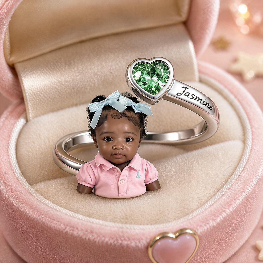 Kid's Birthday Keepsake - Personalized Kid Adjustable Shaped Ring
