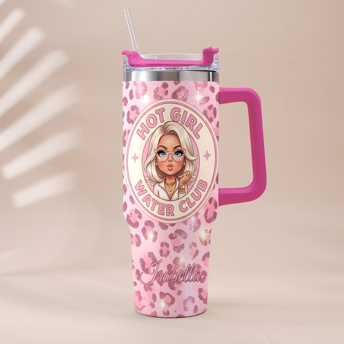Hot Girl Water's Club, Gift for Women - Personalized Self love Tumbler With Plush Charm