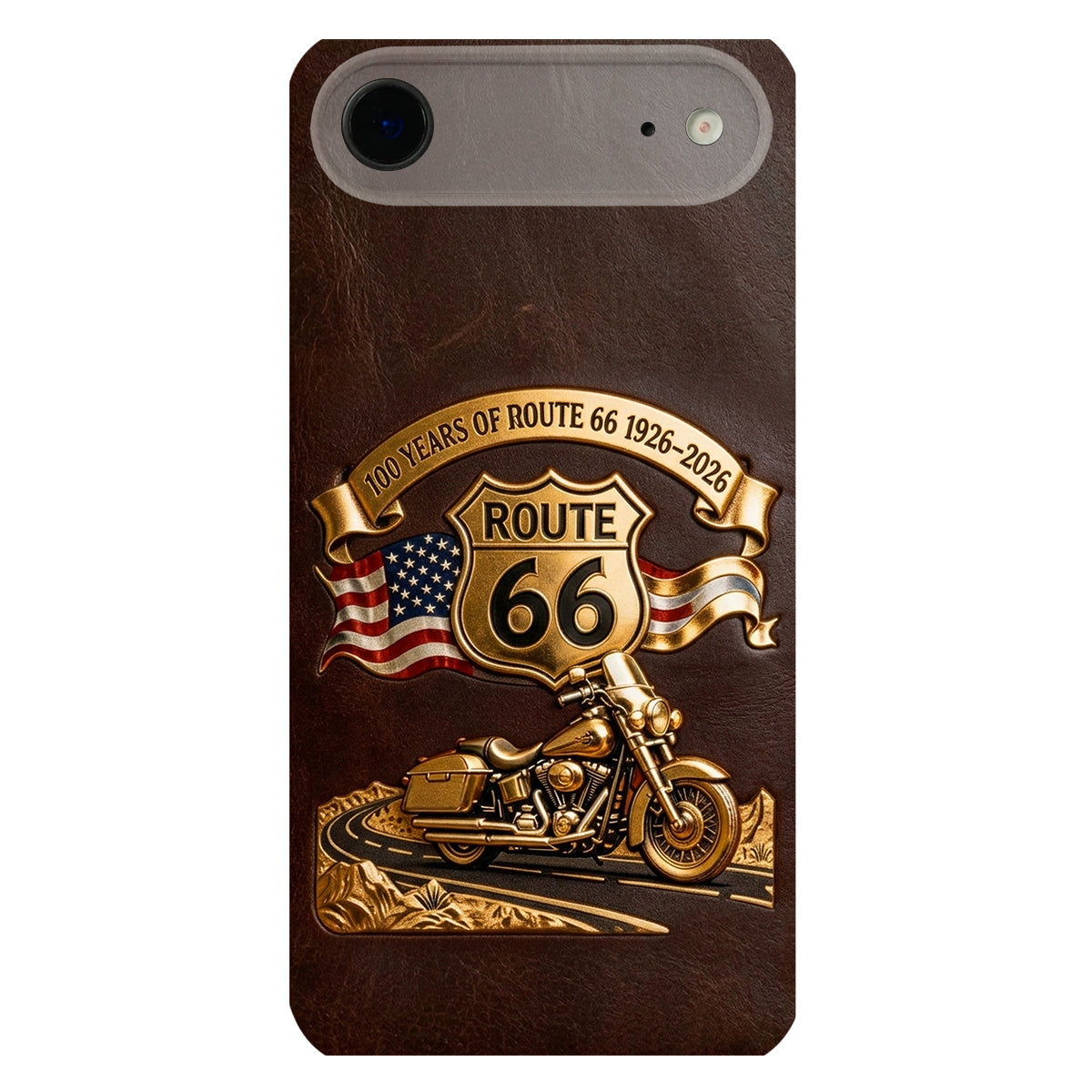 100 Years Of Route Personalized Gifts For Bikers - Personalized Biker 3D Embossed Leather Phone Case