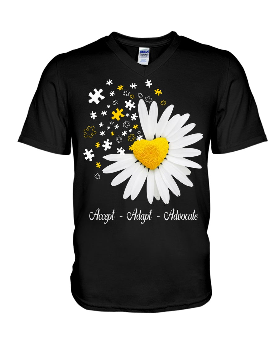 Accept Adapt Advocate - Autism Awareness T-shirt and Hoodie 0520