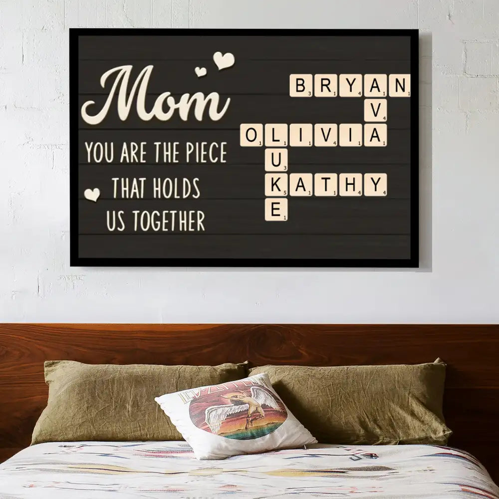 Personalized Crossword Poster – Custom Gift for Mom, Wife & Daughter