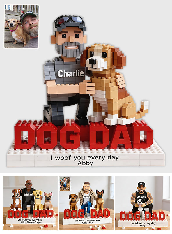 Gift For Dog Dad - Personalized Dog Shaped Building Blocks