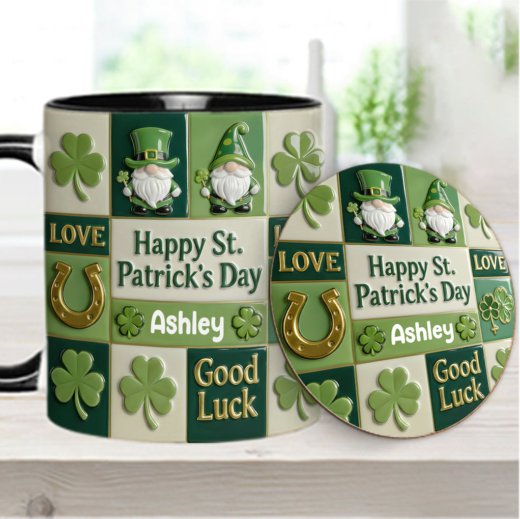 Happy St. Patrick's Day - Personalized Irish Accent Mug & Coaster