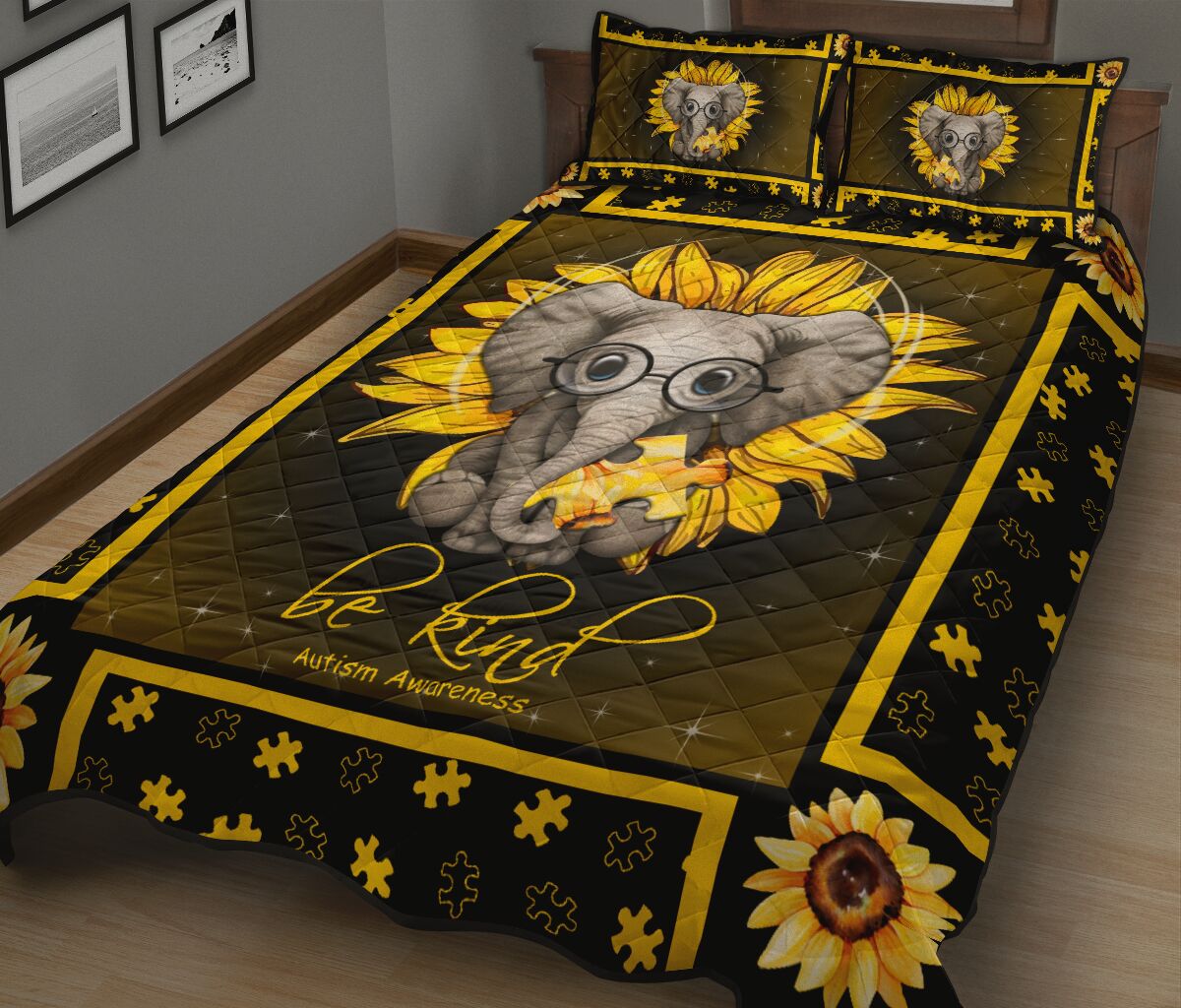 Be Kind Autism Awareness Quilt Set 0622