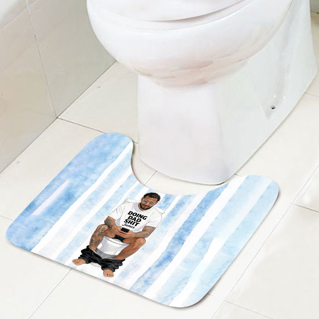 Best Time Of Day - Personalized Father Bathroom Curtain & Mats Set
