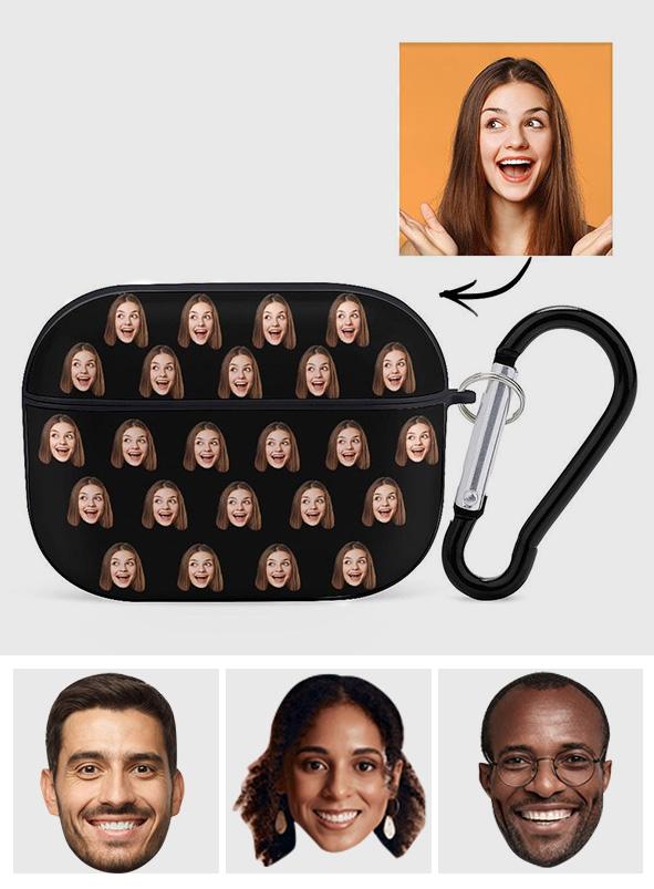 Custom Face Funny - Personalized Airpods Case Cover With Keychain