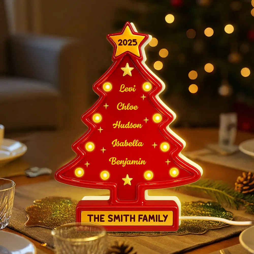 Acrylic Light Box Christmas Tree — warm glowing tabletop décor for family gatherings, customizable look, holiday-ready, perfect gift for home and friends