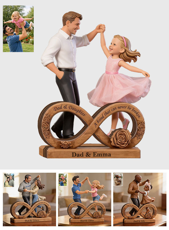 Custom Any Photo Dad & Daughter - Personalized Father Custom Shaped Wood Plaque
