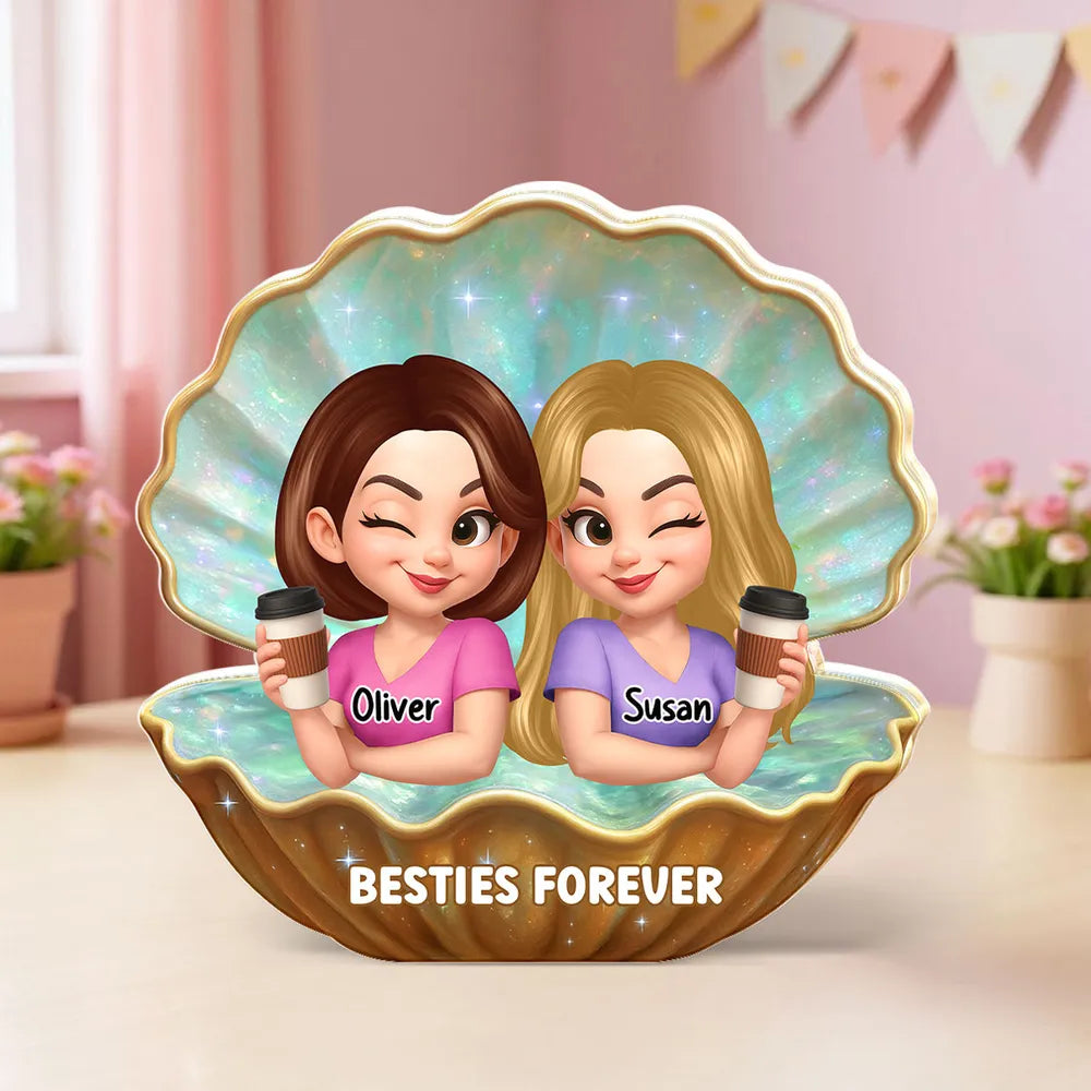 Personalized Best Friends Acrylic Block Plaque – Custom Gift for Besties, Fun and Cute Friendship Keepsake