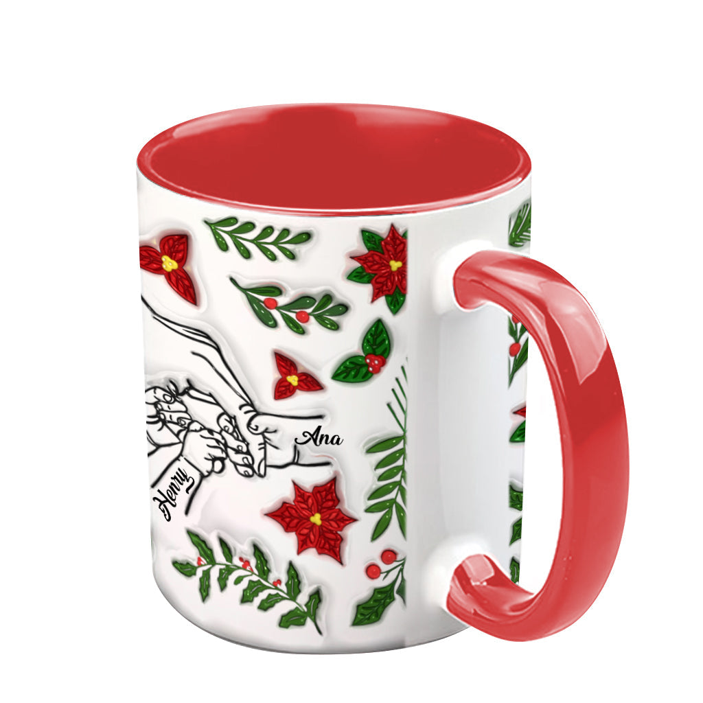 Hold My Hand, Hold My Heart - Personalized Grandma Accent Mug