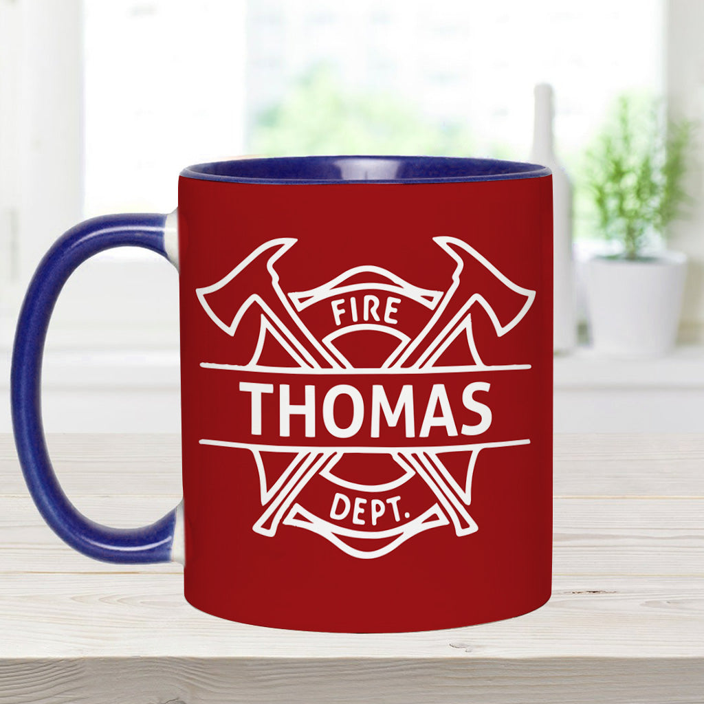 I Spray Water - Personalized Firefighter Accent Mug
