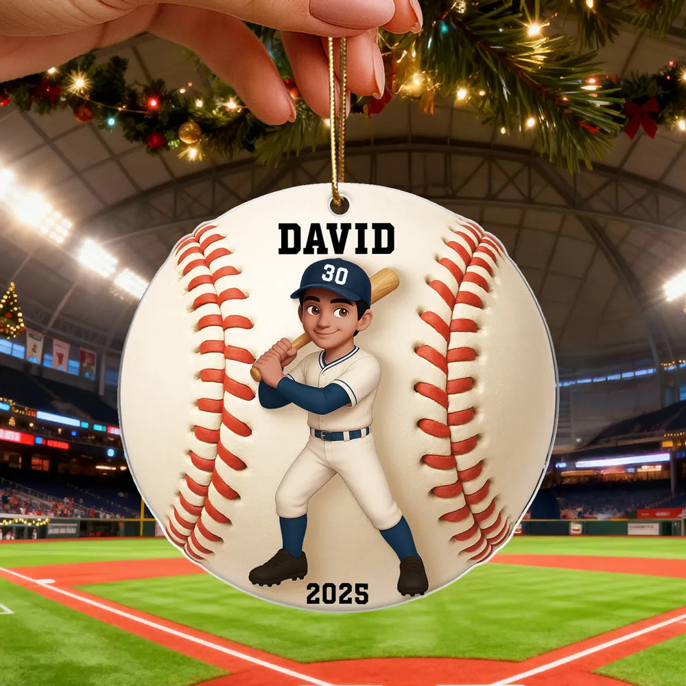 Baseball-Themed Acrylic Ornament – vibrant design and premium feel, a fun personalized gift for Kids, Teens, or Baseball Lovers