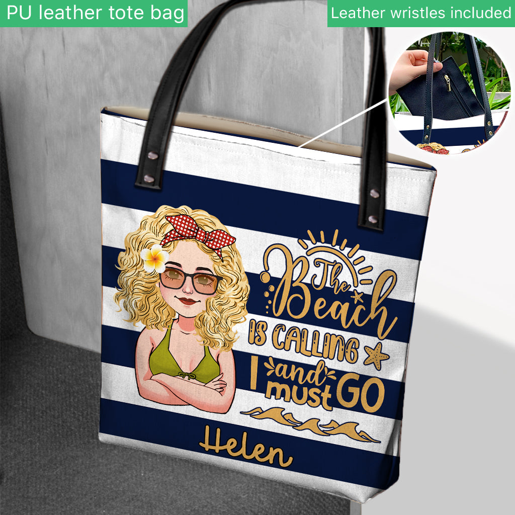 Beach Please - Personalized Sea Lover Tote Bag