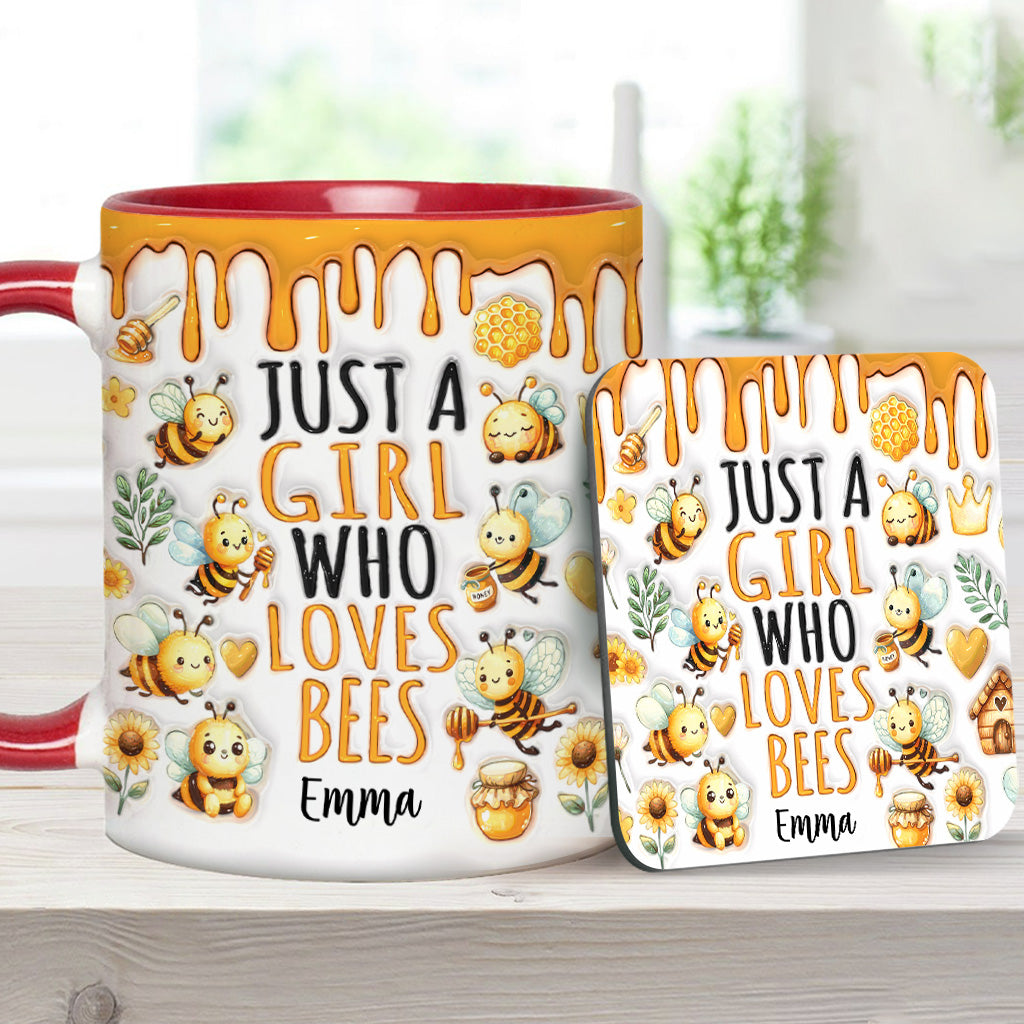 Just A Girl Who Loves Bees - Personalized Bee Accent Mug