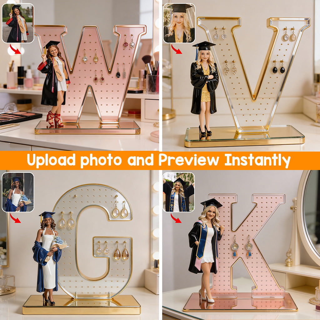 A Letter of Pride – Graduation Jewelry Display - Personalized Graduation Jewelry Holder