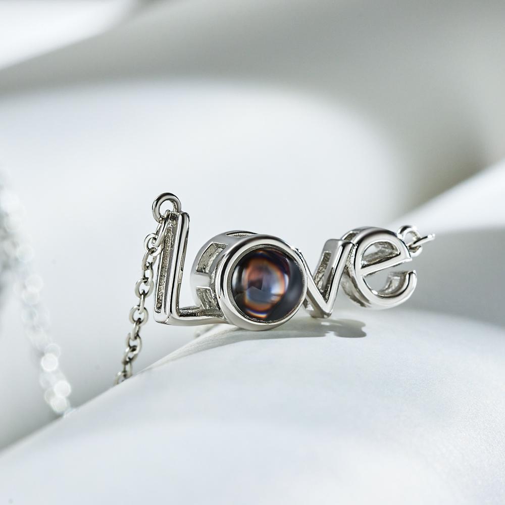 Love - Personalized Couple LOVE Picture Projection Necklace