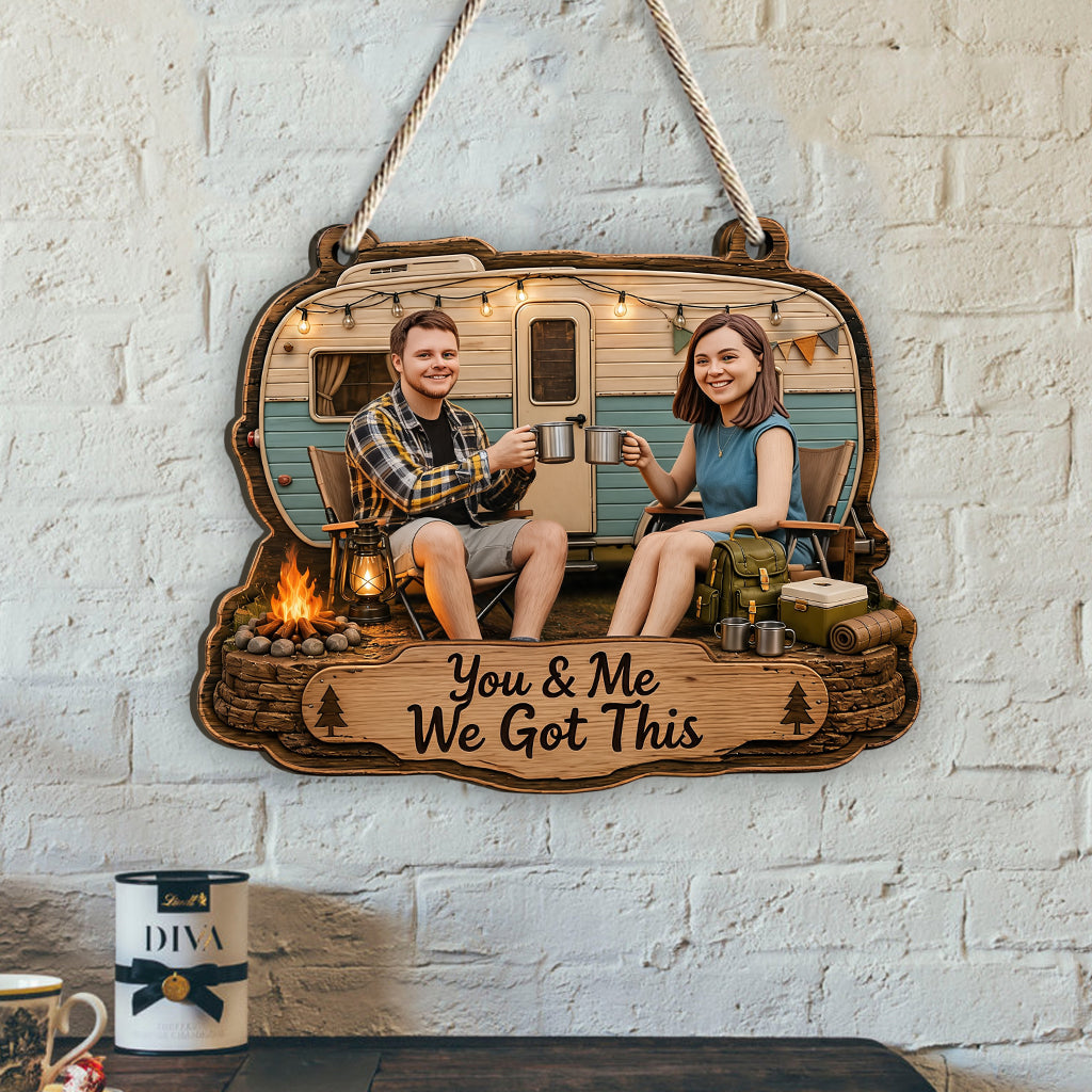 Camping Lover Gift Idea, Camping Partner - Personalized Camping Custom Shaped Wood Sign