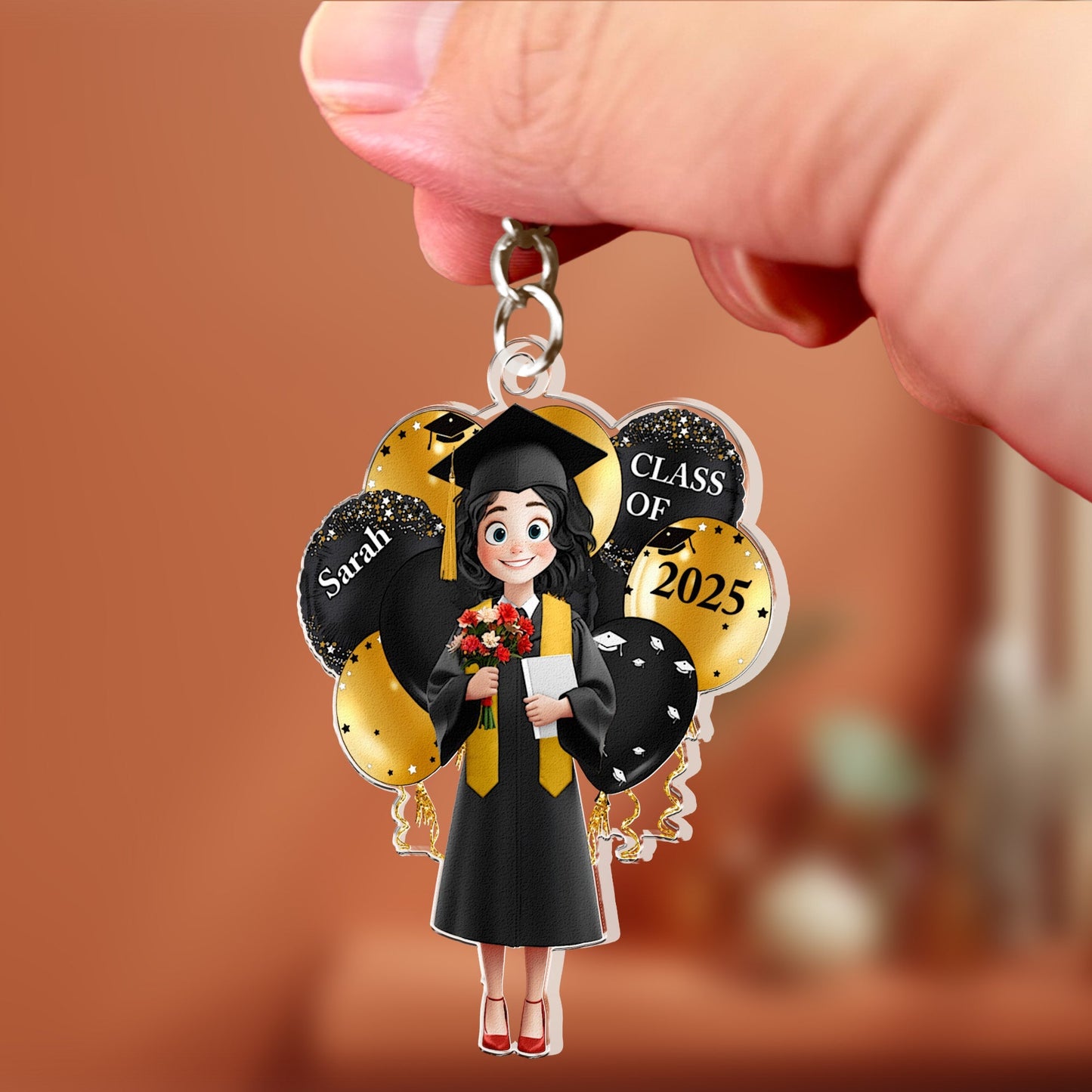 Custom Graduation Keychain - Acrylic Keychain with Custom Name - Perfect Graduation Gift for Students