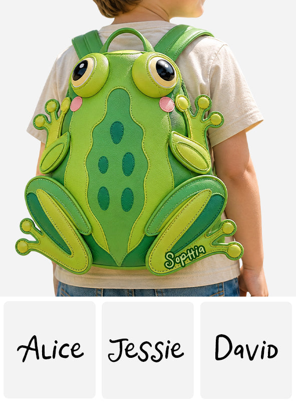 For Who Love Frogs - Personalized Frog Changeable Leather Patch Backpack